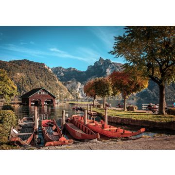 Lais Puzzle - Wunderschöne Naturszene des Traunsees. Erstaunliche Herbstlandschaft der österreichischen Alpen in Traunstein, Österreich, Europa. Konzept eines idealen Erholungsortes. Beliebtes Reiseziel. - 100, 200, 500 & 1.000 Teile