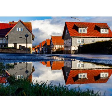 Lais Puzzle - Häuserspiegelung in Herleshausen in Hessen Deutschland - 100, 200, 500 & 1.000 Teile