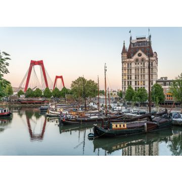 Lais Puzzle - Rotterdam Stadt, Alter Hafen ältester Teil des Hafens, historisches Werftdock, Altes Schiff, Openlucht Binnenvaart Museum, Haringvliet und die Willemsbrug Brücke in der Abenddämmerung im Sommer, Niederlande - 100, 200, 500 & 1.000 Teile