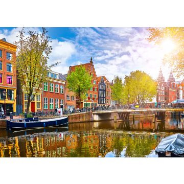 Lais Puzzle - Kanal in Amsterdam Niederlande beherbergt Fluss Amstel Wahrzeichen - 100, 200, 500 & 1.000 Teile