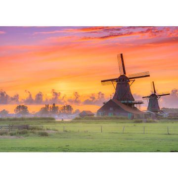 Lais Puzzle - Traditionelles Dorf mit holländischen Windmühlen und Fluss bei Sonnenuntergang, Holland, Niederlande - 100, 200, 500 & 1.000 Teile