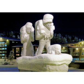 Lais Puzzle - Denkmal für die ersten Siedler in Lycksele in der Winternacht, Schweden - 100, 200, 500 & 1.000 Teile