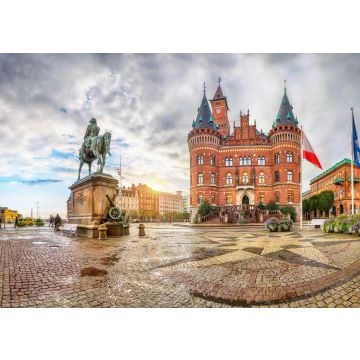 Lais Puzzle - Blick auf Helsingborg Rathaus von Stortorget Platz in regnerischen Abend in Helsingborg, Schweden - 100, 200, 500 & 1.000 Teile