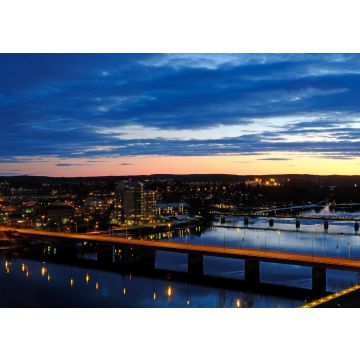 Lais Puzzle - Umea Fluss und Brücken bei Sonnenuntergang, Umea, Vasterbotten, Schweden - 100, 200, 500 & 1.000 Teile
