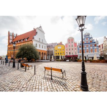 Lais Puzzle - Blick auf den Marktplatz mit schönen bunten Gebäuden im Morgenlicht in Stettin, Polen - 100, 200, 500 & 1.000 Teile