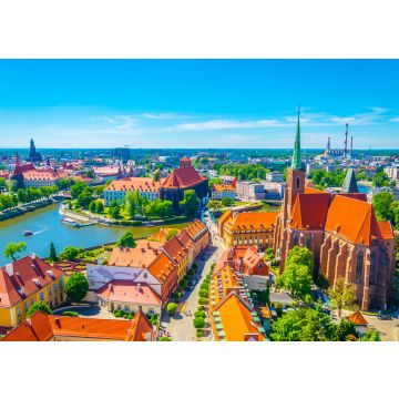 Lais Puzzle - Luftaufnahme von Breslau mit der Kirche Unserer Lieben Frau vom Sand und der Kirche des Heiligen Kreuzes und des Heiligen Bartholomäus, Polen - 100, 200, 500 & 1.000 Teile