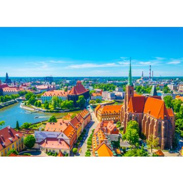 Lais Puzzle - Luftaufnahme von Breslau mit der Kirche Unserer Lieben Frau vom Sand und der Kirche des Heiligen Kreuzes und des Heiligen Bartholomäus, Polen - 100, 200, 500 & 1.000 Teile