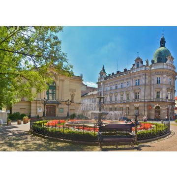 Lais Puzzle - Bielsko-Biała, Bielitz, Theaterplatz - Blick auf das Polnische Theater und das Hauptpostamt - 100, 200, 500 & 1.000 Teile