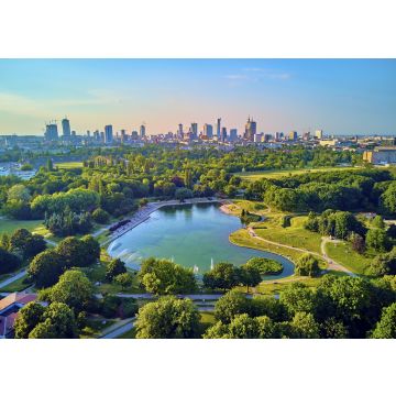 Lais Puzzle - Ein schöner Panoramablick auf den Sonnenuntergang in einem fabelhaften Abend im Juni von der Drohne in Pola Mokotowskie in Warschau, Polen - "Mokotow Field" ist ein großer Park in Warschau - Heißt "Jozef Pilsudski Park" - 100, 200, 500...