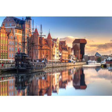 Lais Puzzle - Danzig mit schöner Altstadt über dem Fluss Motlawa bei Sonnenaufgang, Polen - 100, 200, 500 & 1.000 Teile