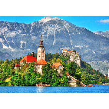 Lais Puzzle - Bleder See, Insel mit Wallfahrtskirche Maria Himmelfahrt und die berühmte alte Burg auf dem Felsen, Bleder See Slowenien, Europa - 100, 200, 500 & 1.000 Teile