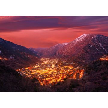 Lais Puzzle - Skyline von Andorra la Vella bei Sonnenuntergang Pyrenäen - 100, 200, 500 & 1.000 Teile
