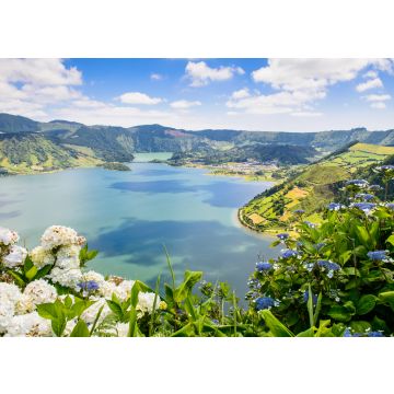 Lais Puzzle - See von Sete Cidades mit Hortensien, Azoren, Portugal - 100, 200, 500 & 1.000 Teile