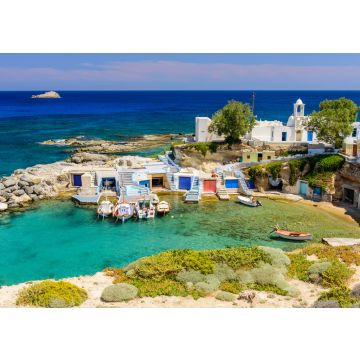 Lais Puzzle - Das malerische Dorf Mandrakia (traditionelles griechisches Dorf am Meer) mit Sirmate - traditionellen Fischerhäusern, Insel Milos, Kykladen, Griechenland. - 100, 200, 500 & 1.000 Teile