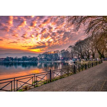 Lais Puzzle - Blick auf den See Pamvotis bei Sonnenuntergang. Ioannina Stadt, Griechenland - 100, 200, 500 & 1.000 Teile