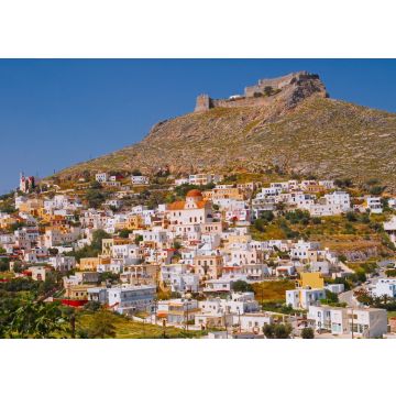 Lais Puzzle - Die Stadt Agia Marina mit der alten venezianischen Burg im Hintergrund. Leros Insel Dodekanes, Griechenland - 100, 200, 500 & 1.000 Teile