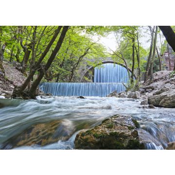 Lais Puzzle - der Wasserfall von Palaiokaria in Trikala Thessalien Griechenland - steinerne Bogenbrücke zwischen den beiden Wasserfällen - 100, 200, 500 & 1.000 Teile