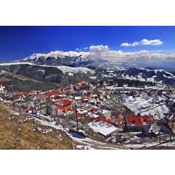 Lais Puzzle - Dorf Livadi, Stadtbezirk Elassona, Larissa, Thessalien, Griechenland. Im Hintergrund der Berg Olympus - 100, 200, 500 & 1.000 Teile