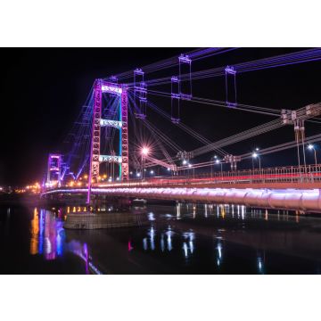 Lais Puzzle - Nachtansicht der Brücke Ingeniero Marcial Candioti mit ihrer LED-Beleuchtung - 100, 200, 500, 1.000 & 2.000 Teile