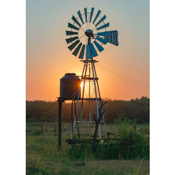 Lais Puzzle - Windmühle, die die Sonne bei Sonnenuntergang blockiert, Castelli - Chaco - Argentinien - 100, 200, 500, 1.000 & 2.000 Teile
