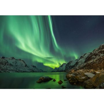 Lais Puzzle - Aurora Borealis reflektiert zwischen zwei Fjorden in Tromsø - 100, 200, 500 & 1.000 Teile
