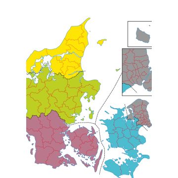 Lais Puzzle - Verwaltungsgliederung Dänemark, Karte - 1.000 Teile