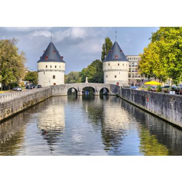 Lais Puzzle - Mittelalterliche Broeltürme und alte Brücke in der Stadt Kortrijk, Belgien - 100, 200, 500 & 1.000 Teile
