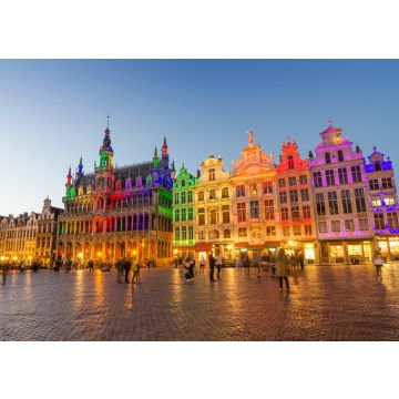 Lais Puzzle - Grand Place mit bunter Beleuchtung in der Abenddämmerung in Brüssel - 100, 200, 500 & 1.000 Teile