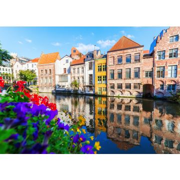 Lais Puzzle - alte Stadthäuser an einem Kanal in Gent, Belgien - 100, 200, 500 & 1.000 Teile