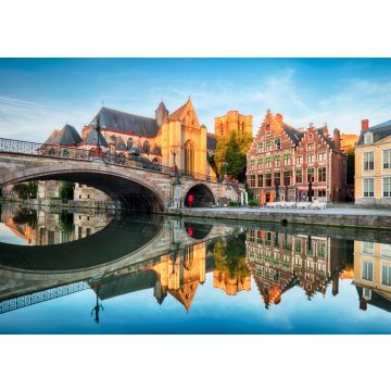 Lais Puzzle - Mittelalterliche Kathedrale und Brücke über einen Kanal in Gent - Gent, Belgien - 100, 200, 500 & 1.000 Teile