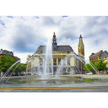 Lais Puzzle - Charleroi, Belgien - Hotel de Ville und Belfried. Rathaus mit einem Turm in Charleroi, der zur Reihe der Glockentürme Belgiens und Frankreichs gehört - UNESCO-Weltkulturerbe - 100, 200, 500 & 1.000 Teile