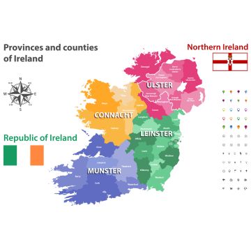 Lais Puzzle - Karte von Irland - 100, 200, 500 & 1.000 Teile