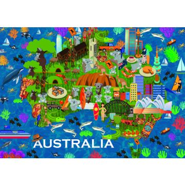 Lais Puzzle - Karte Australien - 100, 200, 500 & 1.000 Teile