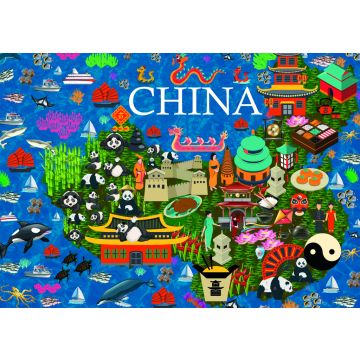 Lais Puzzle - Karte China - 100, 200, 500 & 1.000 Teile