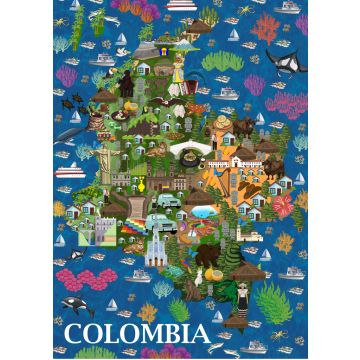 Lais Puzzle - Karte Kolumbien - 100, 200, 500 & 1.000 Teile
