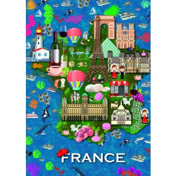 Lais Puzzle - Karte Frankreich - 100, 200, 500 & 1.000 Teile