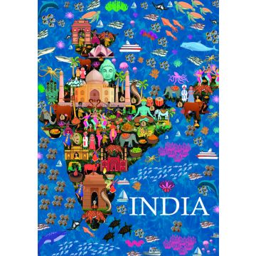 Lais Puzzle - Karte Indien - 100, 200, 500 & 1.000 Teile