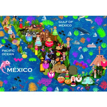 Lais Puzzle - Karte Mexiko - 100, 200, 500 & 1.000 Teile