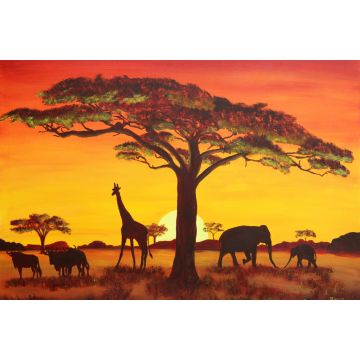 Lais Puzzle - Sonnenuntergang mit afrikanischen Tieren - 2.000 Teile