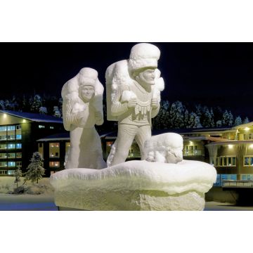 Lais Puzzle - Denkmal für die ersten Siedler in Lycksele in der Winternacht, Schweden - 2.000 Teile