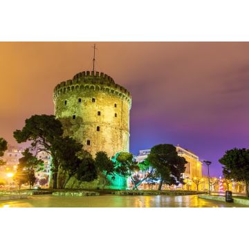 Lais Puzzle - Weißer Turm von Thessaloniki in Griechenland bei Nacht - 2.000 Teile