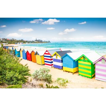Lais Puzzle - Schöne Badehäuser am weißen Sandstrand von Brighton Beach, Victoria, Australien - 2.000 Teile