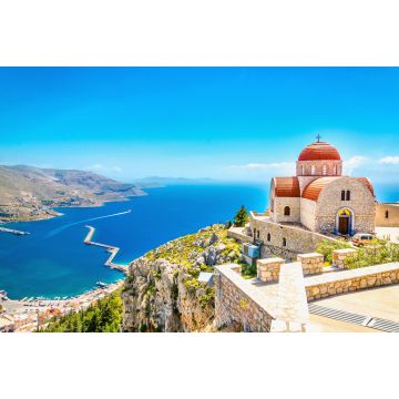Lais Puzzle - Abgelegene Kirche mit roter Bedachung auf einer Klippe, Griechenland - 2.000 Teile