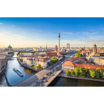 Lais Puzzle - Berliner Skyline-Panorama mit Fernsehturm und Spree bei Sonnenuntergang, Deutschland - 2.000 Teile