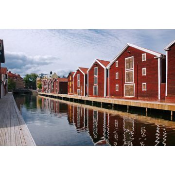 Lais Puzzle - Schweden, Hudiksvall, Hafenzeile mit Kanal, Holzh - 2.000 Teile