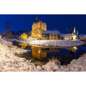 Lais Puzzle - Burg Falkenberg in der blauen Stunde mit spiegelung - 2.000 Teile