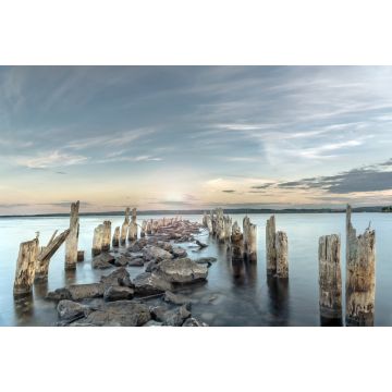 Lais Puzzle - Alter Pier bei Sonnenuntergang im Naturreservat in der Stadt Timrå, Schweden - 2.000 Teile