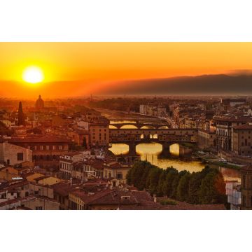 Lais Puzzle - Florenz, Fluss Arno und Ponte Vecchio bei Sonnenuntergang, Italien - 2.000 Teile