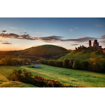 Lais Puzzle - Corfe Castle, Sonnenaufgangspanorama in Dorset, England - 2.000 Teile