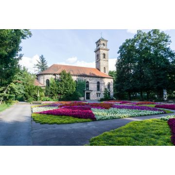 Lais Puzzle - Stadtpark in Fürth mit Kirche am blauen Himmel, Bayern Deutschland - 2.000 Teile